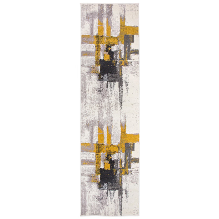 Williston Niantic Abstract Cream/Gold Area Rug & Reviews Wayfair
